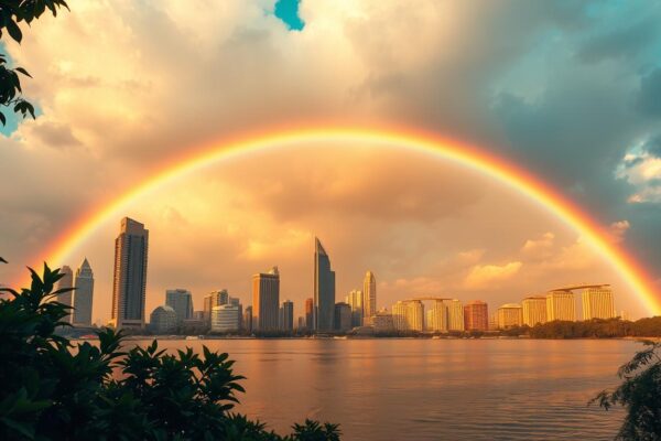 Fenomena Langka: Pelangi Ganda Hiasi Langit Jakarta