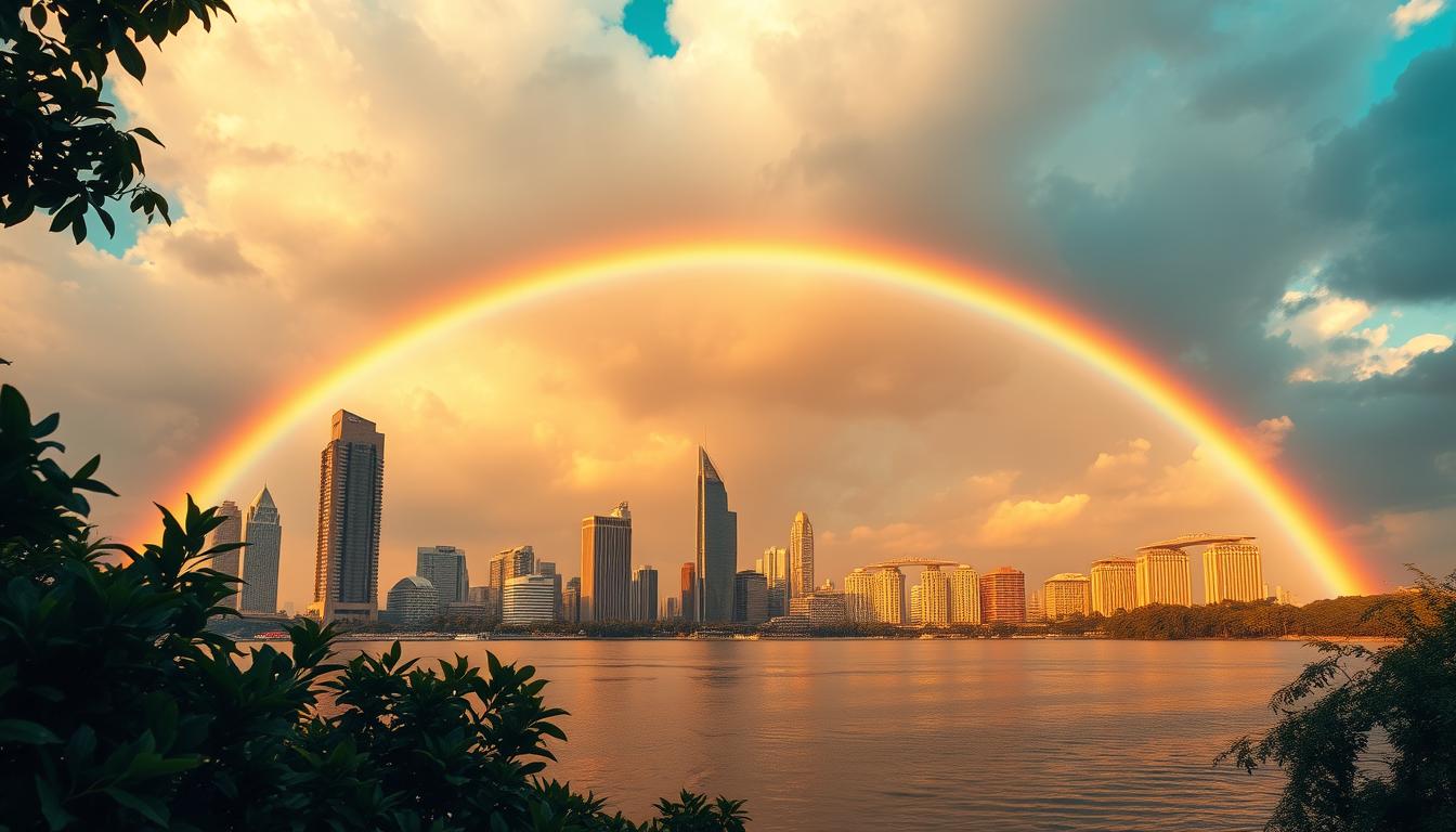 Fenomena Langka: Pelangi Ganda Hiasi Langit Jakarta