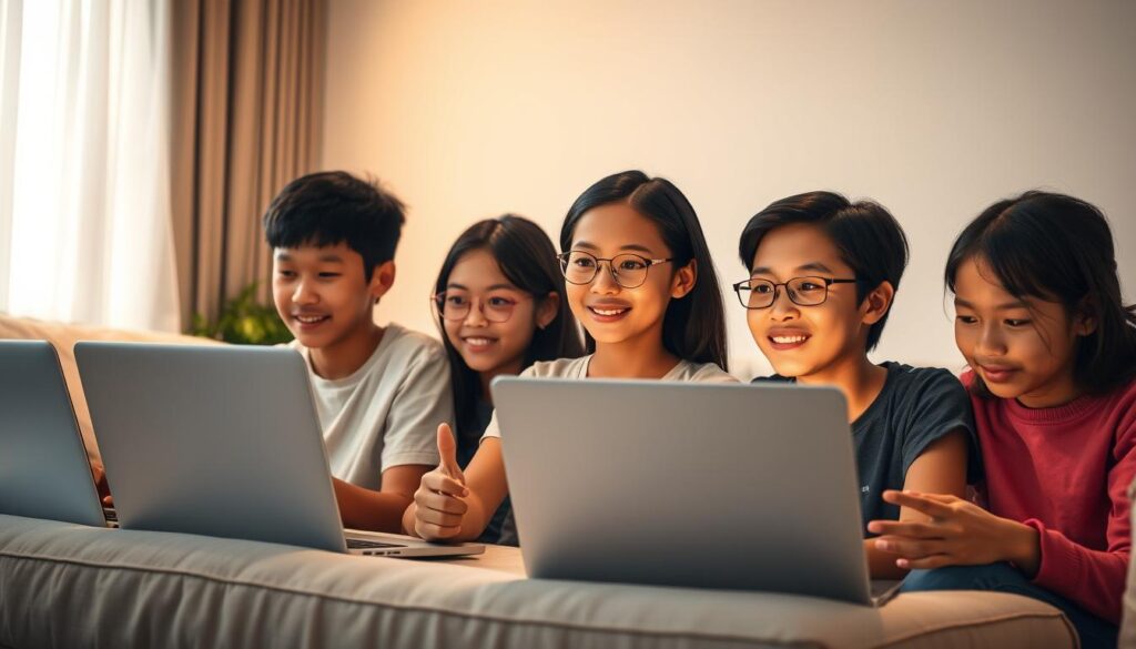 Remaja Indonesia Belajar Bahasa Asing Online